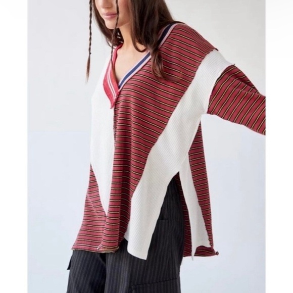 BDG Urban Outfitters Frazer Spliced Slouchy Sweater Tunic Top - Picture 3 of 11